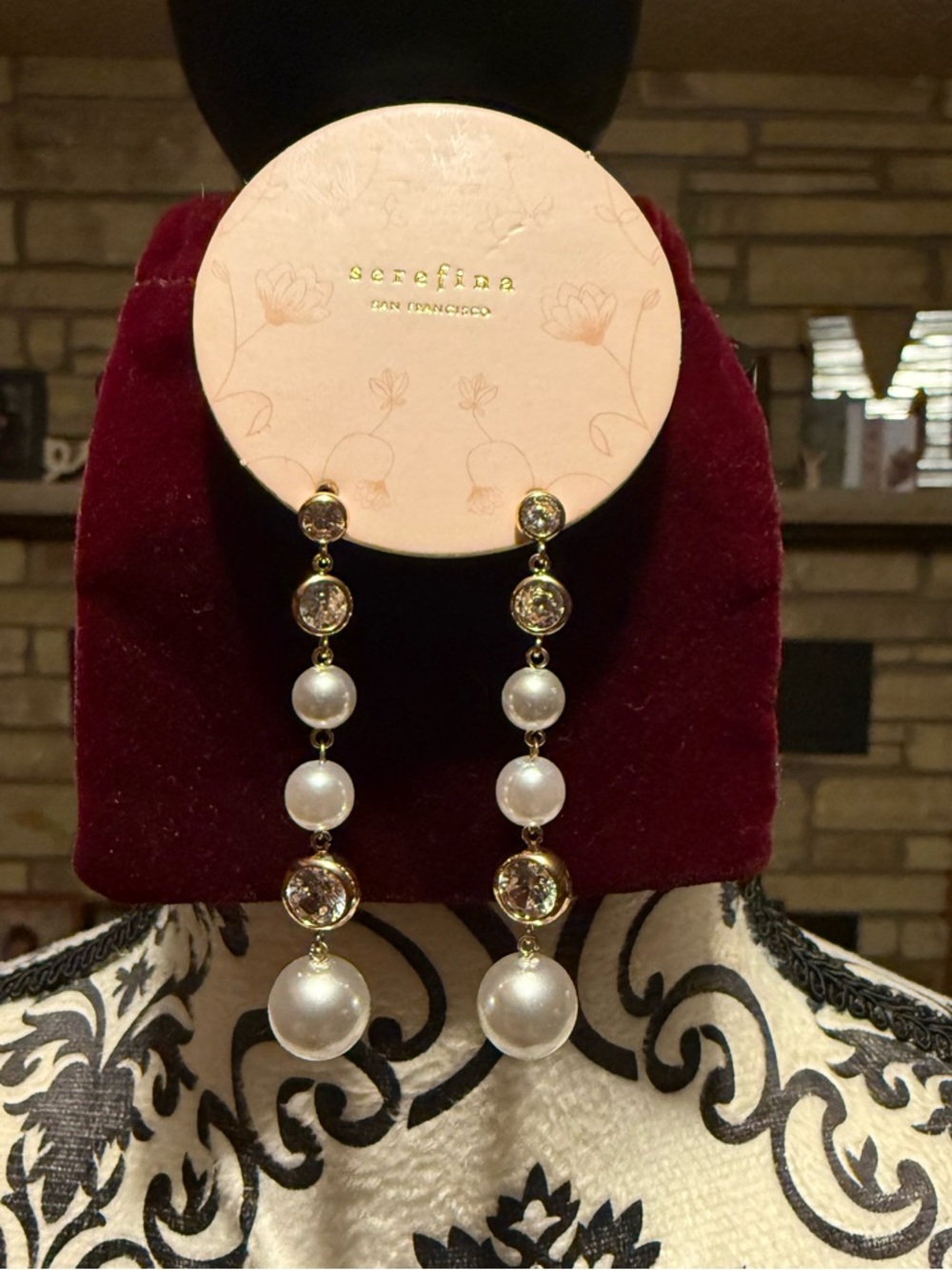 Serafina San Francisco Gold-Tone Pearl Drop Earrings - White Pearls